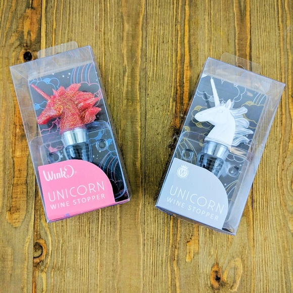 NIB 2 Handcrafted Unicorn Wine Stoppers - Picture 2 of 4